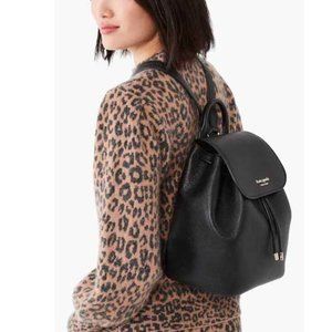 Kate Spade Womens Sinch Medium Backpack Black Leather